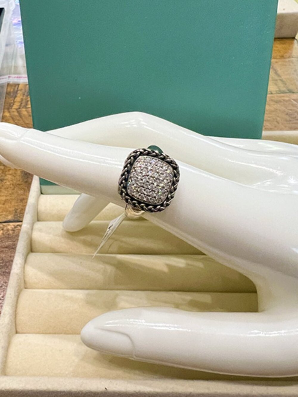 Macy's | Pavé Cubic Zirconia & .925 Sterling Silver Statement Ring – US 7 - NWT